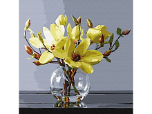 Картина по номерам 30Х30 ЖЕЛТЫЕ МАГНОЛИИ (19 цветов)