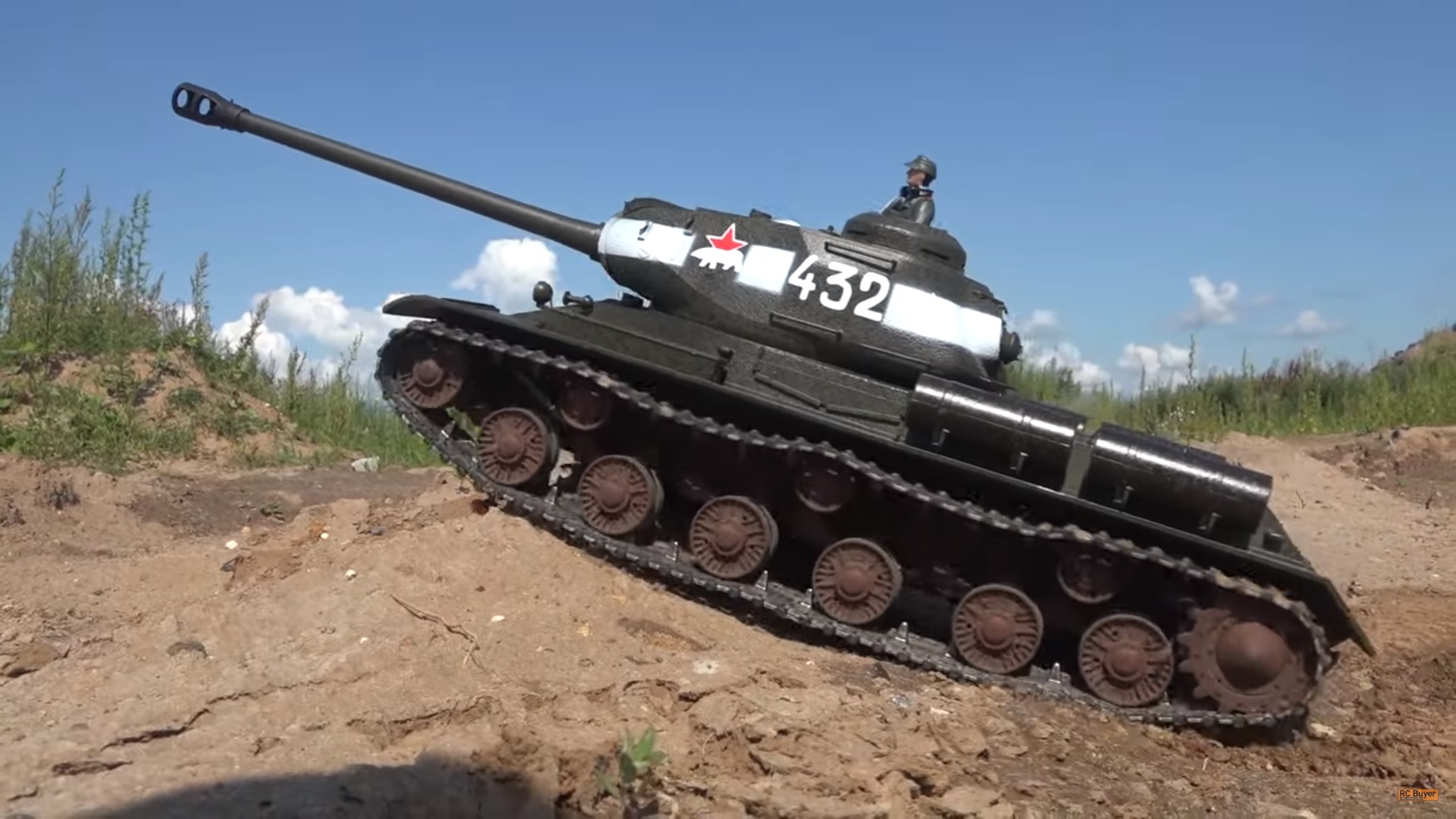 RC Tank Taigen ИС-2 в бою, обзор тяжелого танка, тест орудия!