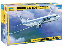 Сборная модель ZVEZDA Пассажирский авиалайнер Боинг 737-800, 1/144