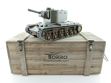 Радиоуправляемый танк Torro КВ-2 1/16 СССР, зеленый, ИК-пушка, деревянная коробка V3.0 2.4G RTR