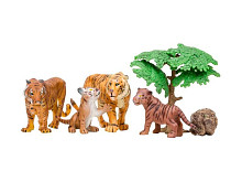 Набор фигурок животных MASAI MARA MM201-008 серии "Мир диких животных": Семья тигров, 6 пр.