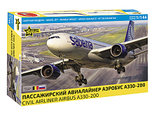 Сборная модель ZVEZDA Пассажирский авиалайнер Аэробус A330-200, 1/144