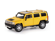 Машина "АВТОПАНОРАМА" Hummer H3, желтый, 1/24, свет, звук, в/к 24,5*12,5*10,5 см
