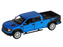 Машина "АВТОПАНОРАМА" Ford F-150 SVT Raptor, синий, 1/34, свет, звук, инерция, в/к 20*10*11 см