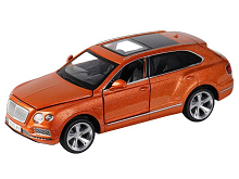Машина "АВТОПАНОРАМА" Bentley Bentayga, оранжевый, 1/34, свет, звук, инерция, в/к 17,5*13,5*9 см