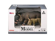 Набор фигурок животных MASAI MARA MM211-112 серии "Мир диких животных": Семья носорогов, 2 пр.