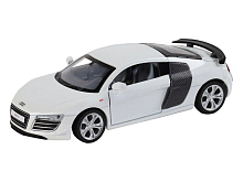 Машина "АВТОПАНОРАМА" Audi R8 GT, белый, 1/32, свет, звук, инерция, в/к 17,5*13,5*9 см