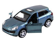 Машина "АВТОПАНОРАМА" Porsche Cayenne S, голубой перламутр, 1/43, инерция, в/к 17,5*12,5*6,5 см