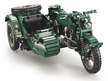 Радиоуправляемый конструктор CADA deTech немецкий военный мотоцикл с коляской (629 деталей)