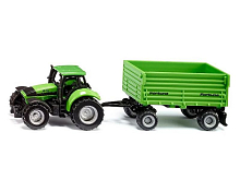 Трактор Siku 1606 Deutz-Fahr Agrotron 265 с четырехколесным прицепом