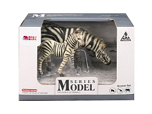 Набор фигурок животных MASAI MARA MM211-110 серии "Мир диких животных": Семья зебр, 2 пр.