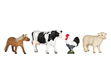 Фигурка KONIK набор животных фермы: петух, овца, пони, корова