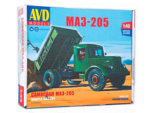 Сборная модель AVD МАЗ-205 самосвал, 1/43