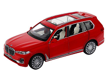 Машина "АВТОПАНОРАМА" BMW X7, красный, 1/32, свет, звук, инерция, в/к 17,5*13,5*9 см