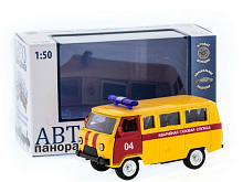 Машина "АВТОПАНОРАМА" инерц. УАЗ (аварийная) 1/50, в/к 12*7*5,5 см