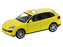 Машина "АВТОПАНОРАМА" Porsche Cayenne S, желтый, 1/32, свет, звук, инерция, в/к 17,5*13,5*9 см
