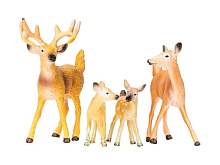Набор фигурок животных MASAI MARA MM201-001 серии "Мир диких животных": Семья оленей, 4 пр.