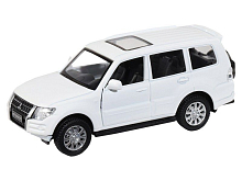 Машина "АВТОПАНОРАМА" Mitsubishi Pajero 4WD Tubro, белый, 1/43, инерция, в/к 17,5*12,5*6,5 см
