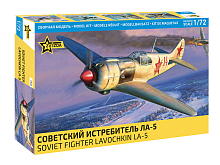 Сборная модель ZVEZDA Советсткий истребитель ЛА-5, 1/72