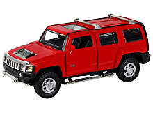 Машина "АВТОПАНОРАМА" Hummer H3, красный, 1/32, свет, звук, инерция, в/к 17,5*13,5*9 см