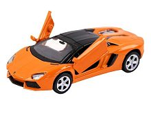 Машина "АВТОПАНОРАМА" Lamborghini Aventador LP700-4 Roadster, 1/43, оранжевый, инерция