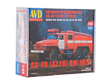 Сборная модель AVD Пожарная цистерна АЦ-40 (4320) ПМ-102В, 1/43