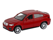 Машина "АВТОПАНОРАМА" BMW X6, красный, 1/43, инерция, в/к 17,5*12,5*6,5 см