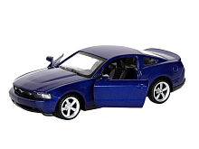 Машина "АВТОПАНОРАМА" Ford Mustang GT, синий, 1/43, инерция, откр. двери, в/к 17,5*12,5*6,5 см
