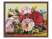 Картина мозаикой с нанесенной рамкой 40х50 КРАСОТА ЦВЕТОВ (37 цветов)