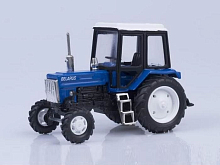 Сувенирная модель трактора МТЗ-82 "Люкс-2" металл (синий с бел.мет,кабиной) 1:43