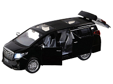 Машина "АВТОПАНОРАМА" Toyota Alphard, 1/29, черный, откр. двери, свет, звук, в/к 20*10*11 см