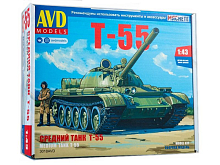 Сборная модель AVD Средний танк Т-55, 1/43