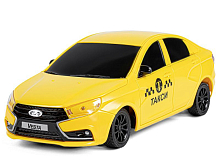 Радиоуправляемая машина AUTODRIVE Lada Vesta такси, 1/16, желтый, 40MHz, в/к 35*16,5*12,5см