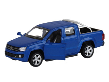 Машина "АВТОПАНОРАМА" Volkswagen Amarok, синий, 1/46, инерция, откр. двери, в/к 17,5*12,5*6,5 см