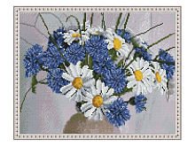 Картина мозаикой с нанесенной рамкой 40х50 ИЮЛЬСКИЙ БУКЕТ (27 цветов)