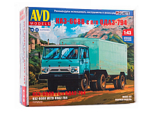 Сборная модель AVD КАЗ-608 с полуприцепом ОДАЗ-794, 1/43