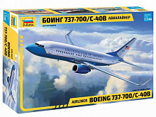 Сборная модель ZVEZDA Пассажирский авиалайнер Боинг 737-700 С-40B, 1/144