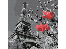 Картина по номерам 30Х30 ПАРИЖ В ЦВЕТУ (12 цветов)