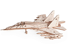 Деревянный конструктор Lemmo Самолет истребитель СУ-30, 110 деталей