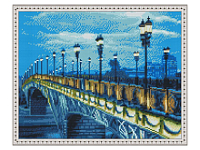 Картина мозаикой с нанесенной рамкой 40х50 ПАТРИАРШИЙ МОСТ (23 цвета)