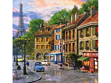 Картина по номерам 30х30 Улочки Парижа (20 цветов)