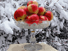 Картина по номерам 40х50 Яблоки на снегу (27 цветов)