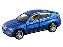 Машина "АВТОПАНОРАМА" BMW X6, синий, 1/32, свет, звук, инерция, в/к 17,5*13,5*9 см