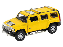Машина "АВТОПАНОРАМА" Hummer H3, желтый, 1/32, свет, звук, инерция, в/к 17,5*13,5*9 см