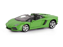 Машина "АВТОПАНОРАМА" Lamborghini Aventador Roadster-OPEN, зеленый, 1/24, в/к 24,5*12,5*10,5 см