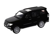 Машина "АВТОПАНОРАМА" Mitsubishi Pajero 4WD Tubro, черный, 1/33, свет, звук, в/к 17,5*13,5*9 см