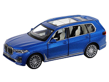 Машина "АВТОПАНОРАМА" BMW X7, синий, 1/32, свет, звук, инерция, в/к 17,5*13,5*9 см