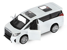 Машина "АВТОПАНОРАМА" Toyota Alphard, белый, 1/43, инерция, откр. двери, в/к 17,5*12,5*6,5 см